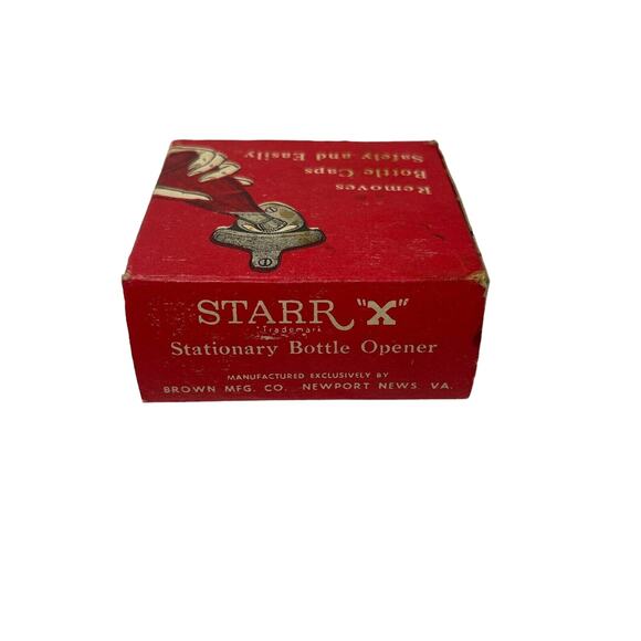 Star X Coca Cola Coke Wall Mount Crown Stationary Bottle Opener Cast Iron VTG - Picture 12 of 14